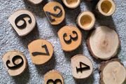 Wooden wedding table numbers