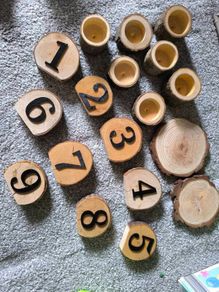 Wooden wedding table numbers