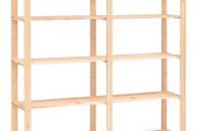 5-Tier Storage Rack 170x38x170 cm Solid Pinewood 500 kg