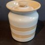 Fabulous RARE Collectable Traditional Cornishware Storage Jar in the Very Rare and Discontinued Gold & White Colourway, TG Green, Restyled by Judith Onions, Circa 1968 to 1975 Image 3
