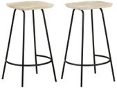Bar Stools 2 pcs Solid Mango Wood