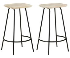 Bar Stools 2 pcs Solid Mango Wood