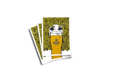 Harp Lager Tea Towel Design Glossy Sticker 3-Pack