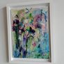 Original Abstract Painting Framed Original Floral Landscspe Garden Image 3