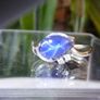 Star Sapphire and Diamond Ring, Strong Centred Star, 14K White Gold Image 8