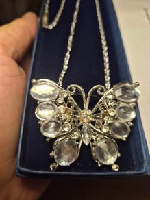 Vintage Large Butterfly Pendant + Chain
