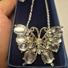 Vintage Large Butterfly Pendant + Chain