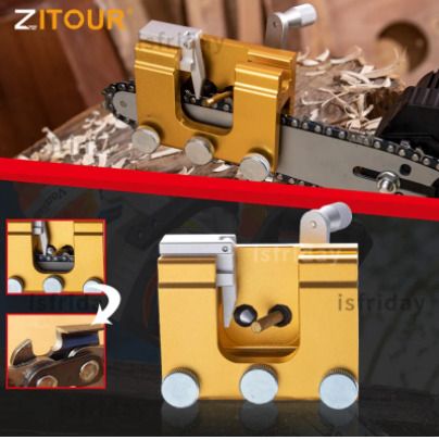 BRAND NEW Easy Portable Chainsaw Sharpener With 3PCS Grinder Stones Aluminium Chainsaw Sharpening Jig Chain Saw Drill Sharpen Tool