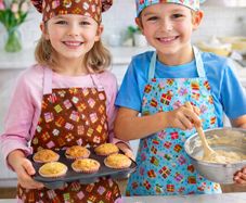 Children ''Cupcake'' Apron and Chef's Hat. Double-sided aprons. PERFECT FOR A GIFT