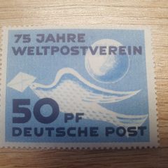 East Germany 1949 "75 Years Universal Postal Union UPU" 50 Pfennig Stamp mint - free standard postage