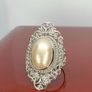 Silver Royal Bali Collection White Mabe Pearl Ring Image 2