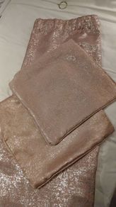 Blush Pink curtains with metallic speckles