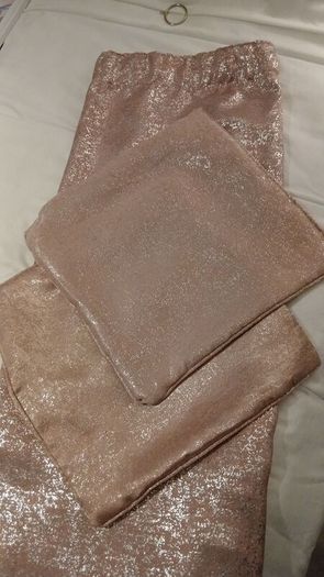 Blush Pink curtains with metallic speckles