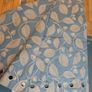 Curtains - light blue & pale gold - modern leaf motif - Heavy - Thermal Image 2