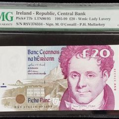 Ireland | 1999 | 20 Pounds | P.77b | Pmg Graded | Gem Unc