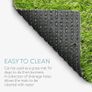 12" x 12" Fake Green Grass Squares Panels for Indoor and Outdoor Use - Fake Grass Patches for Lawn - Pack of 4 Image 4