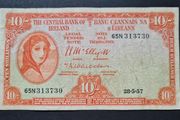 Ireland 1957 Lady Lavery 10 shilling note