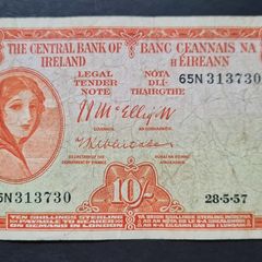 Ireland 1957 Lady Lavery 10 shilling note