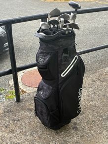 Calvin Klein golf bag and clubs