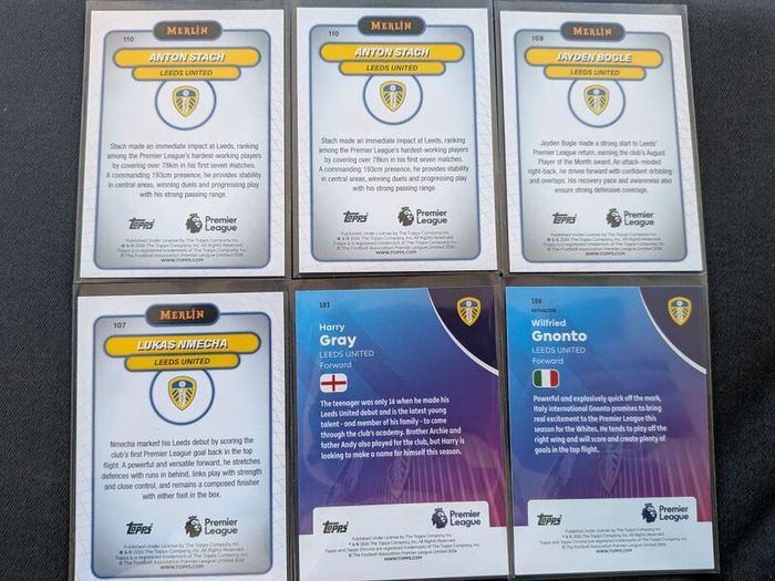 Leeds United Topps 2026 Topps Chrome Topps Merlin Topps Premier League