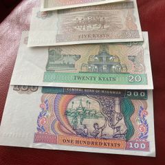 Set of Banknotes from Myanmar (Burma)