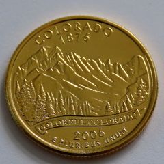 USA Colorado Quarter 1/4 Dollar Rocky Mountains 1876 2006 Gold Plated UNC