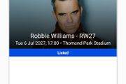 Pitch Front standing Robbie Williams Tues 6 Jul