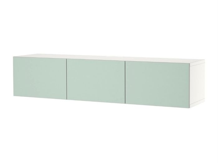 TV Bench BESTA Ikea White Pale Grey Green