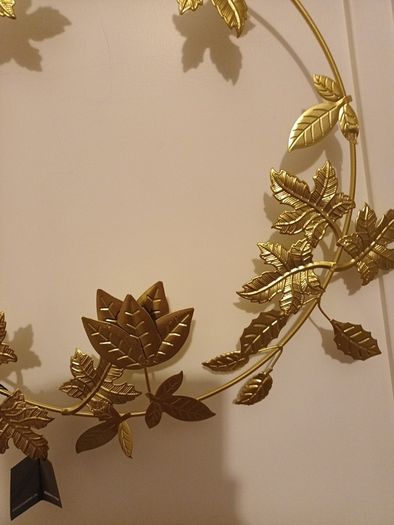 Gold christmas metal wreath