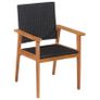 9 Piece Outdoor Dining Set Poly Rattan Black and Brown Image 2