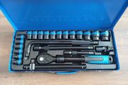 24 pcs professional long and short impact Sockets sets with retractable ratchet handle