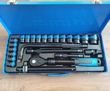 24 pcs professional long and short impact Sockets sets with retractable ratchet handle
