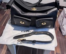 Coach Black Leather Haversack