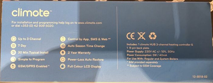 Climote Remote Heating Controller + 2 wireless thermostats