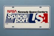 Vintage 1984 NASA Kennedy Space Center Space Port USA Plastic License Plate