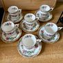 Coalport Ming Rose Espresso Set 6 Cups and 6 Saucers Image 10