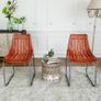 Dining Chairs 2 pcs Brown Real Leather Image 9