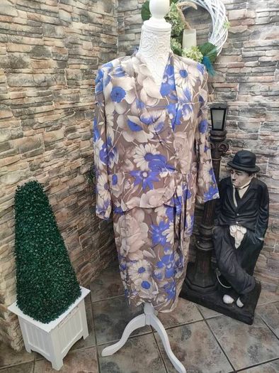 Blue and grey floral dress