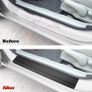4pcs Car Door Plate Protective Stickers Carbon FiberLeather Car Sticker Sill Scuff Cover Anti Scratch Decal Image 3