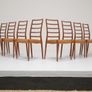 Mid Century Set of 8 x Teak and Tan Leather Dining Chairs Model 82 by Niels Otto Moller, 1960s Image 4