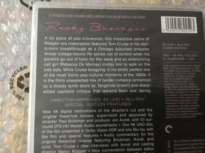 Risky Business 4K Criterion Collection