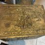 Large Vintage Ornament Embossed Brass coal or log storage box Image 5