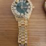 Diamond type gold plated watch Image 3