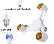 3in1 E27 To E27 Extended LED Bulb Socket Splitter Adapter Bracket Lamp Holder for Home Dining Room Photo Studio