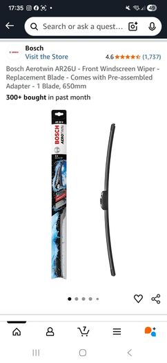 windscreen wiper Bosch aerotwin ar26u