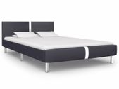 Bed Frame Black Faux Leather 135X190 cm