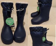 Navy Fur Lined Wellies, New With Tags