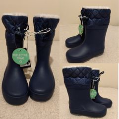 Navy Fur Lined Wellies, New With Tags
