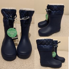 Navy Fur Lined Wellies, New With Tags