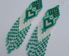 Turquoise Mermaid earrings, silver ear hook
